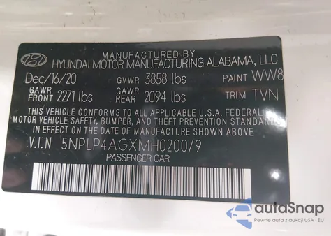 2021 Hyundai Elantra Limited from USA, damaged, VIN 5NPLP4AGXMH020079